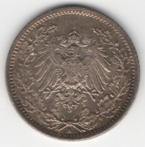 Deutsches Reich 1/2 Mark reverse