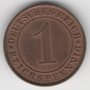 Weimarer Republik coins 1 Pfennig