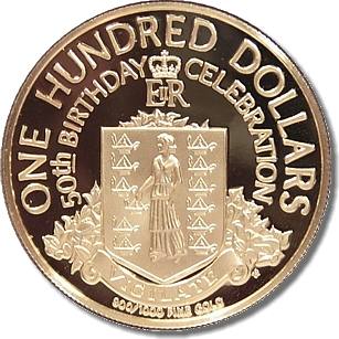 1976 British Virgin Islands Proof Gold $100 Reverse