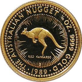 1989 1/10 Troy Oz Proof Australian Gold Nugget Coin Reverse