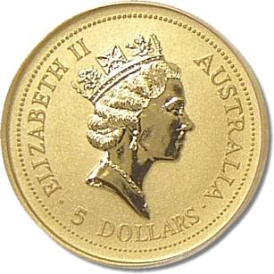 1998 Perth Mint Gold Nugget Obverse