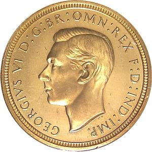 1937 Royal Mint Proof Gold Half Sovereign Obverse