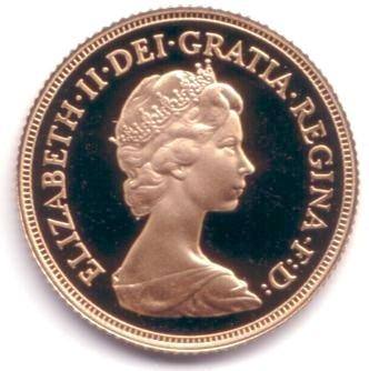 1982 Gold Sovereign Proof Obverse