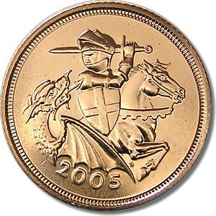 2005 Royal Mint Gold Half Sovereign Reverse