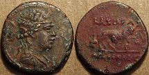 Agathocles, Cupro-nickel chalkous or single unit, 185-170 BC