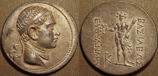 Euthydemus II, Silver tetradrachm, 185-180 BC
