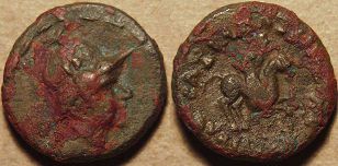 Eucratides I, Bronze single unit, 171-145 BC